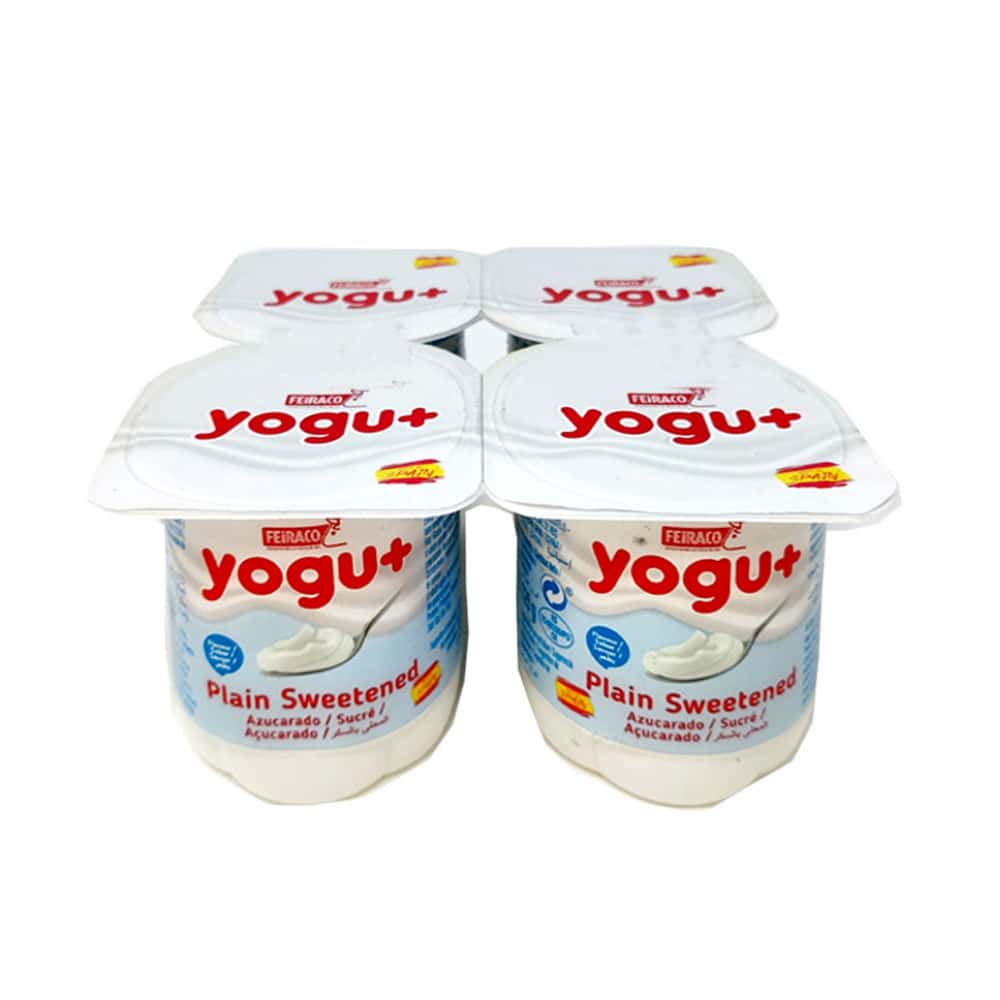 Yogurt pasteurizado sabor natural azucarado Yogu+ Feiraco (4 x 125 g / 4.41 oz) - Miniatura 2