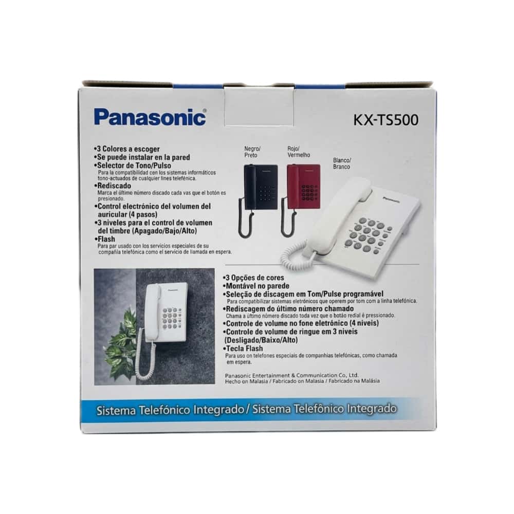 Teléfono fijo color blanco Panasonic KX-TS500 - Miniatura 3