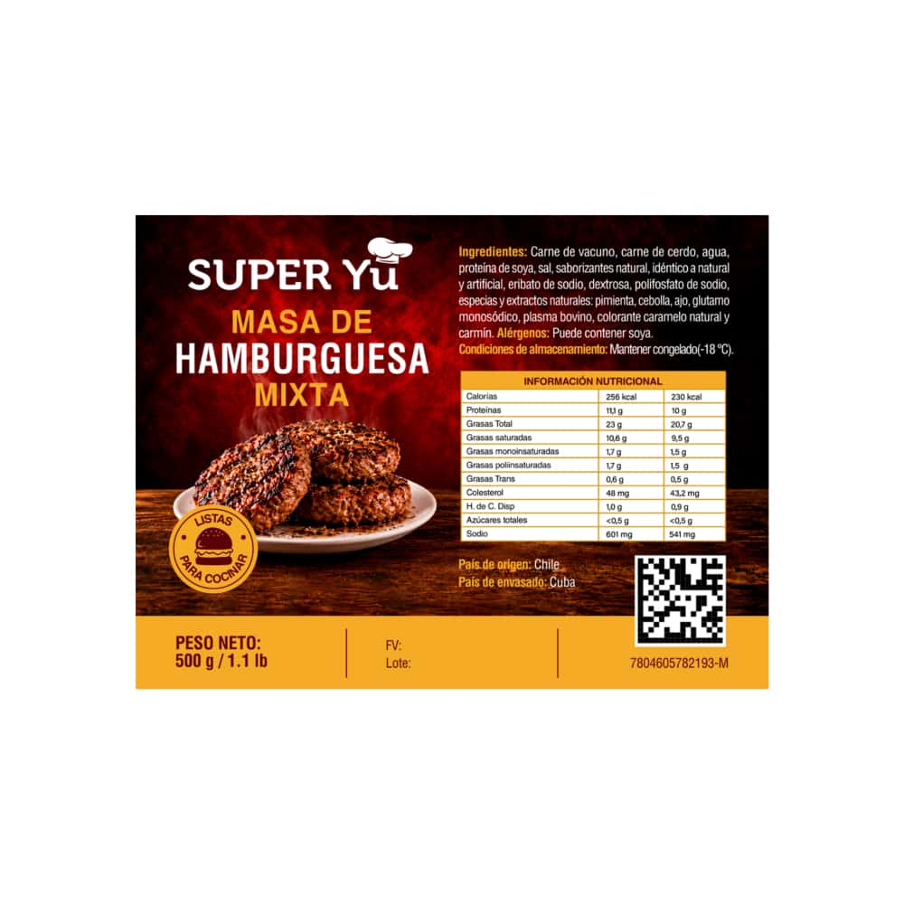 Masa de hamburguesa mixta Super Yu (500 g / 1.1 lb) - Miniatura 2