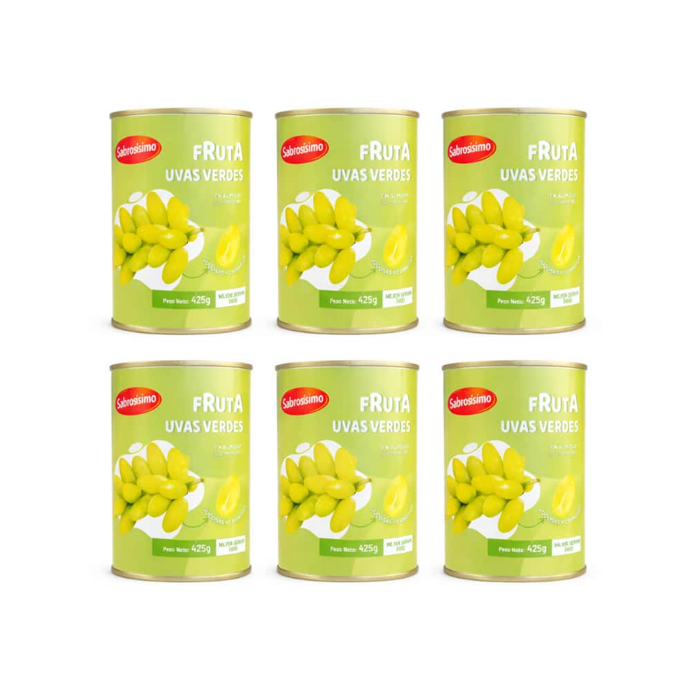 Combo Uvas verdes en almíbar Sabrosísimo (6 x 425 g / 14.99 oz) - Miniatura 1