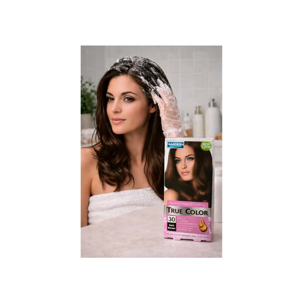 Tinte de cabello para mujer color castaño oscuro #30 Lucky Super Soft (40 ml / 1.36 fl. oz) - Miniatura 4