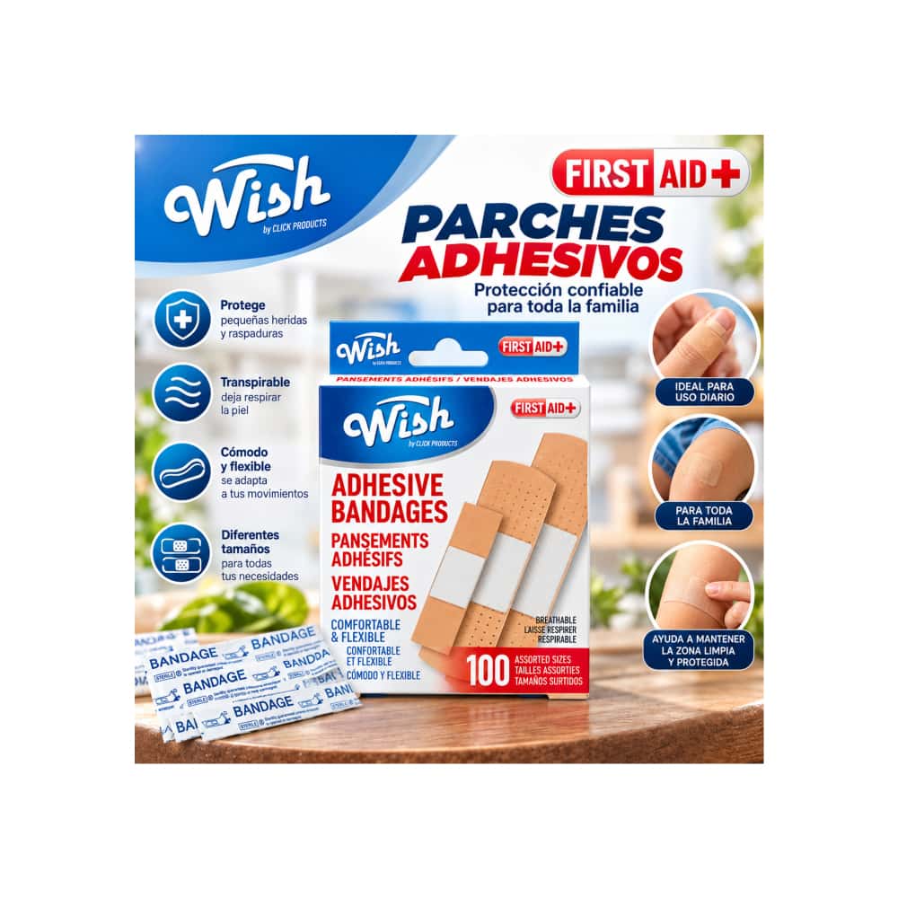Curitas adhesivas flexibles de tamaños surtidos Wish (100 U) - Miniatura 5