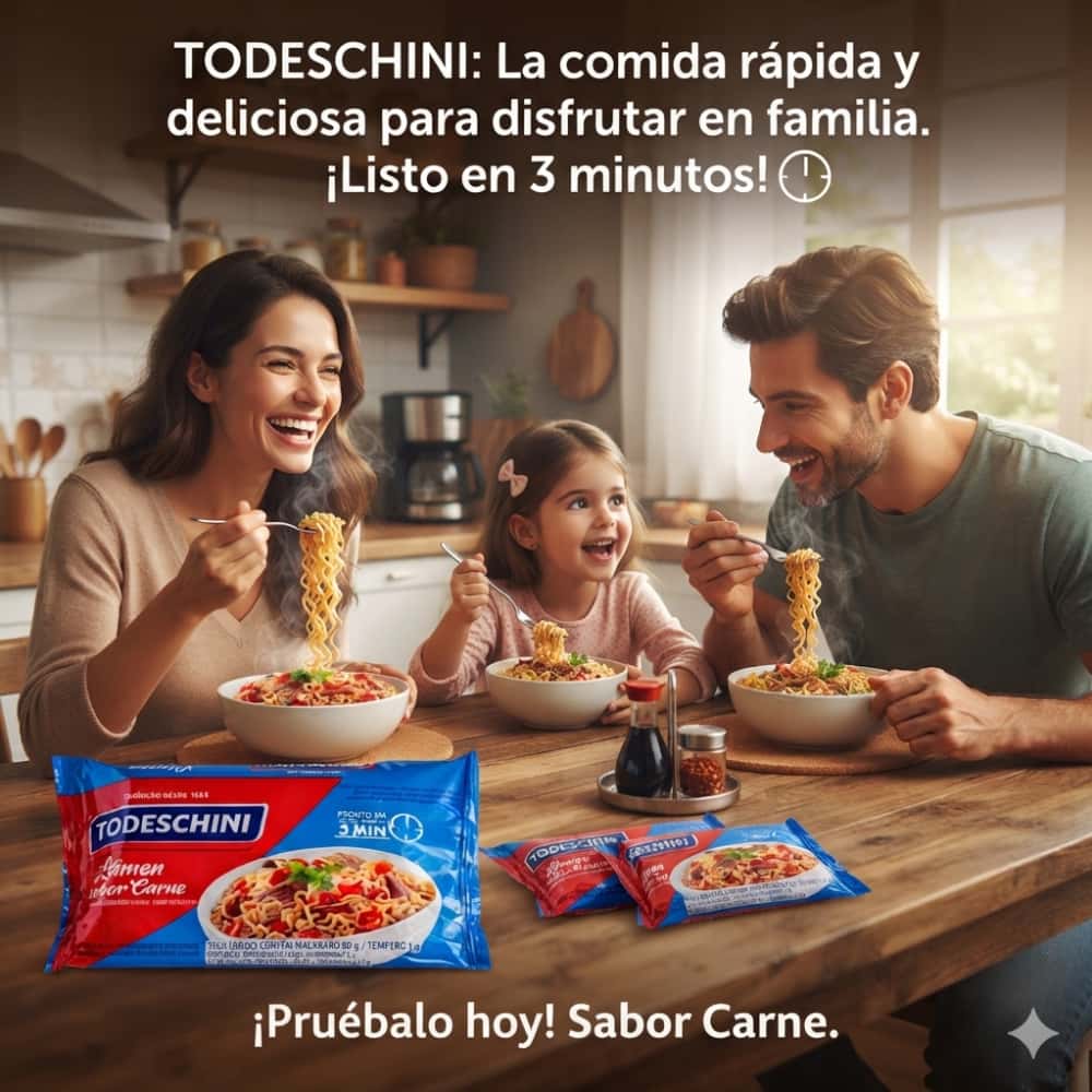 Fideos instantáneos sabor a carne Todeschini (85 g / 2.99 oz) - Miniatura 5