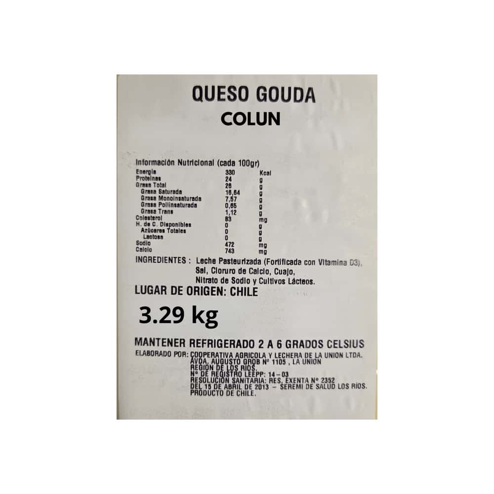 Queso Gouda Colun (3.29 kg / 7.25 lb) - Miniatura 3