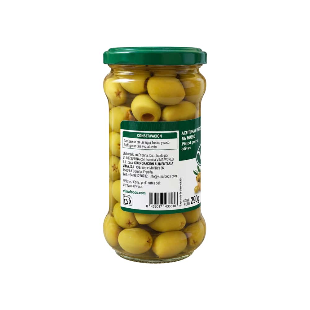 Aceitunas verdes sin hueso Vima Foods (290 g / 10.22 oz) - Miniatura 3