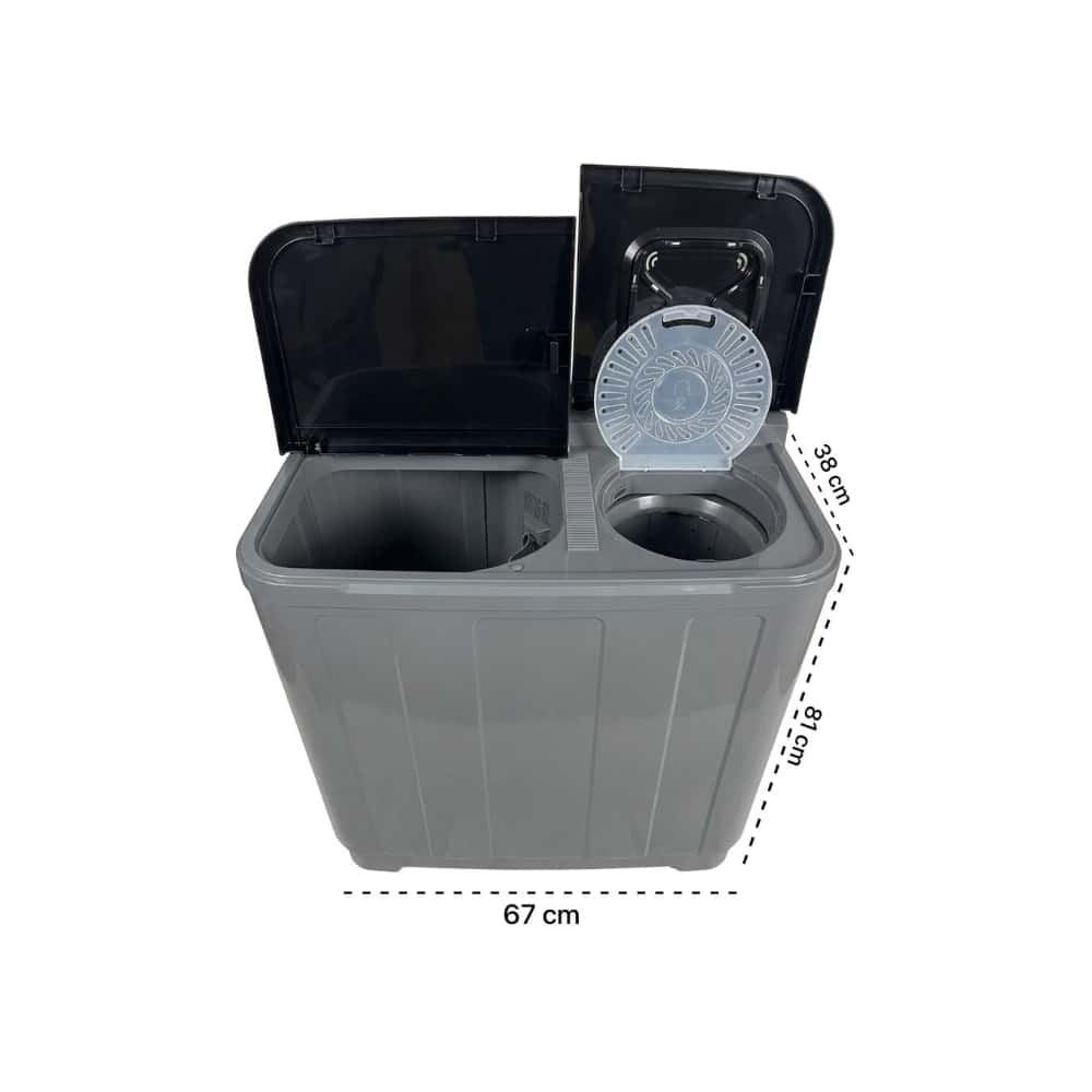 Lavadora semiautomática de doble tina 7 kg color negro Milexus ML-WM-7KGS - Miniatura 2