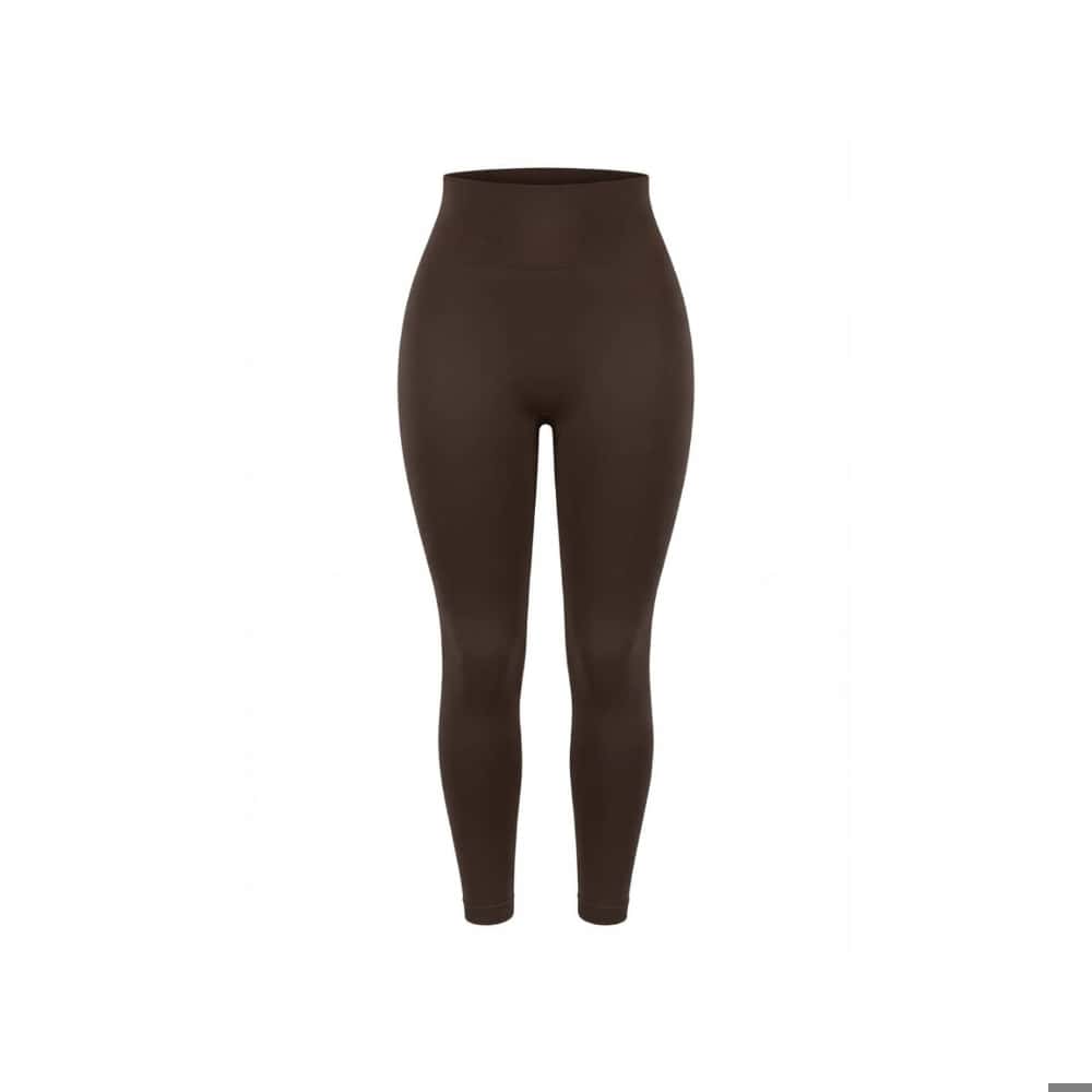Licra larga de cintura alta color marrón oscuro Alby (Talla única) - Miniatura 1