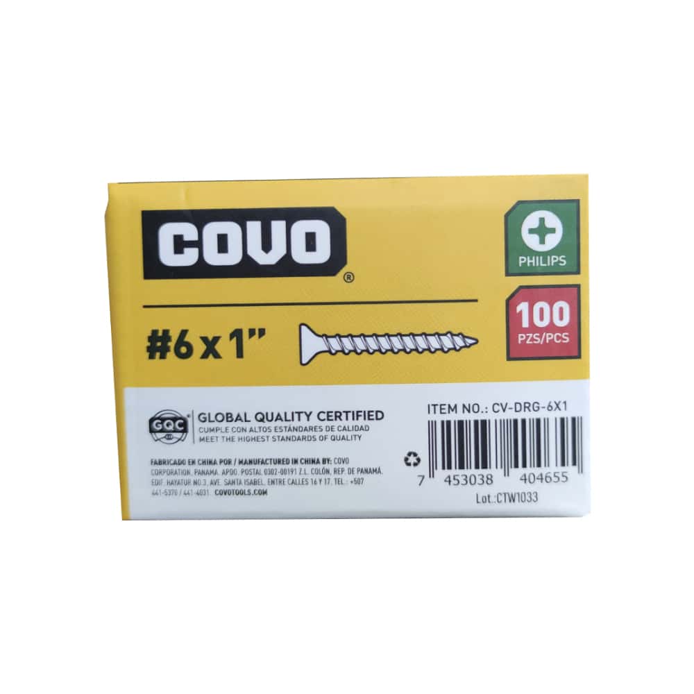 Tornillo de acero para drywall #6 x 1" Covo (100 U) - Miniatura 4