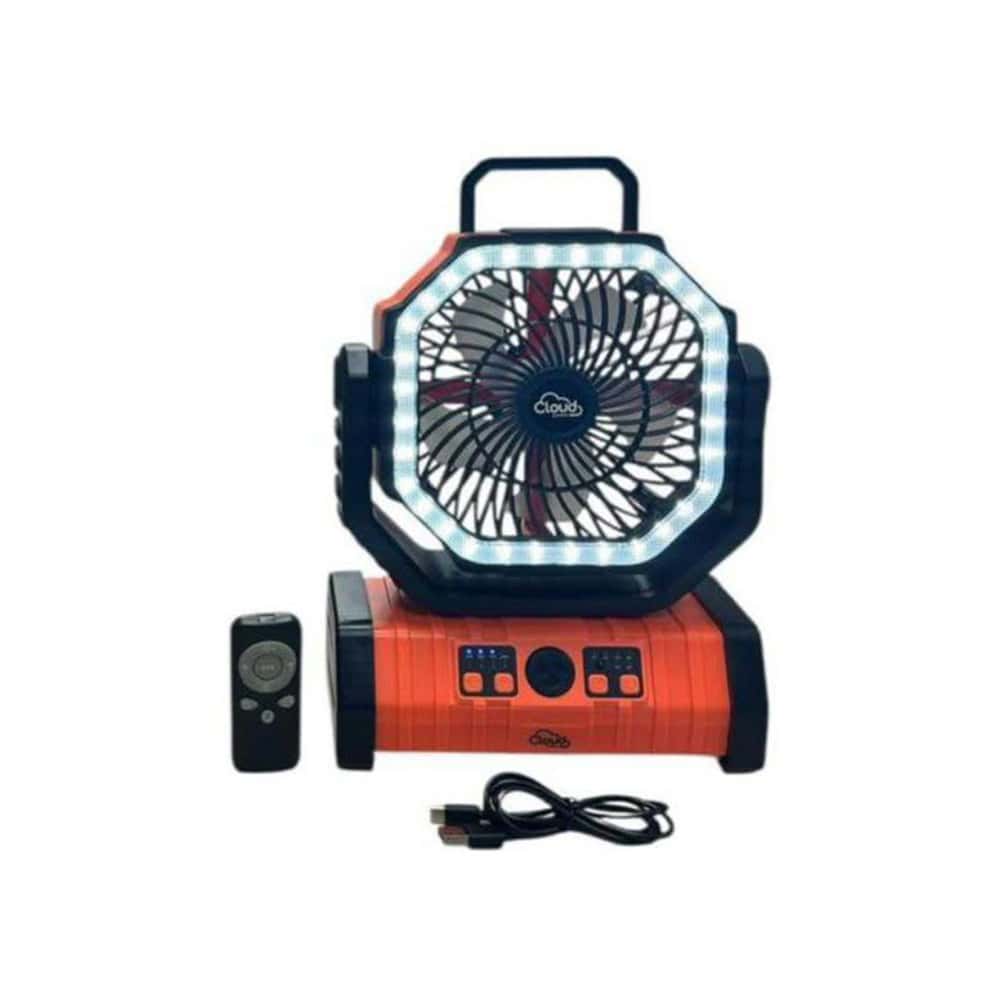 Ventilador recargable con luz LED color naranja Cloud F6 CEPFWS-B - Miniatura 1