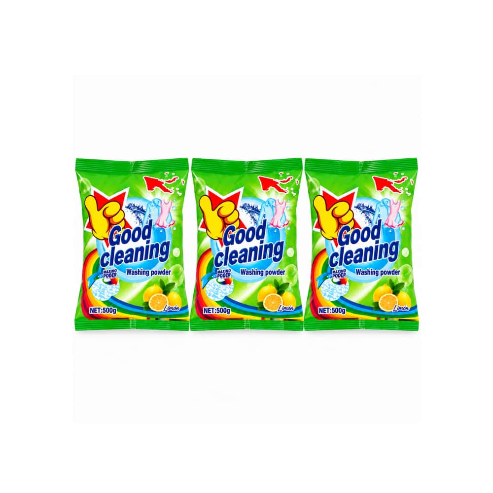 Detergente en polvo de limón Good Cleaning (3 x 500 g / 1.1 lb) - Miniatura 1