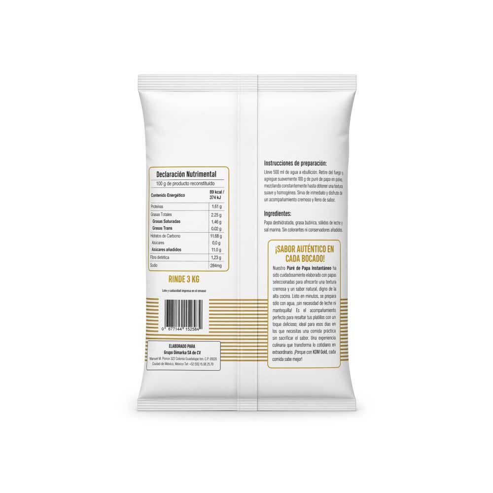 Puré de papa instantáneo KDM Gold (500 g / 1.10 lb) - Miniatura 2
