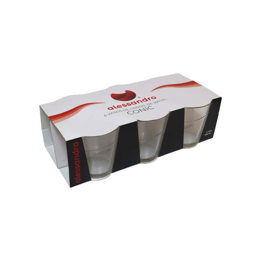 Juego de 6 vasos cristal agua Conic 260 ml Alessandro - Miniatura 3