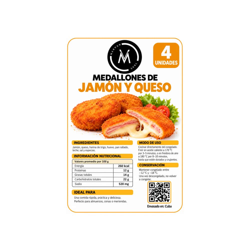 Medallones de jamón y queso PDL LMC (4 x 100 g) - Miniatura 4