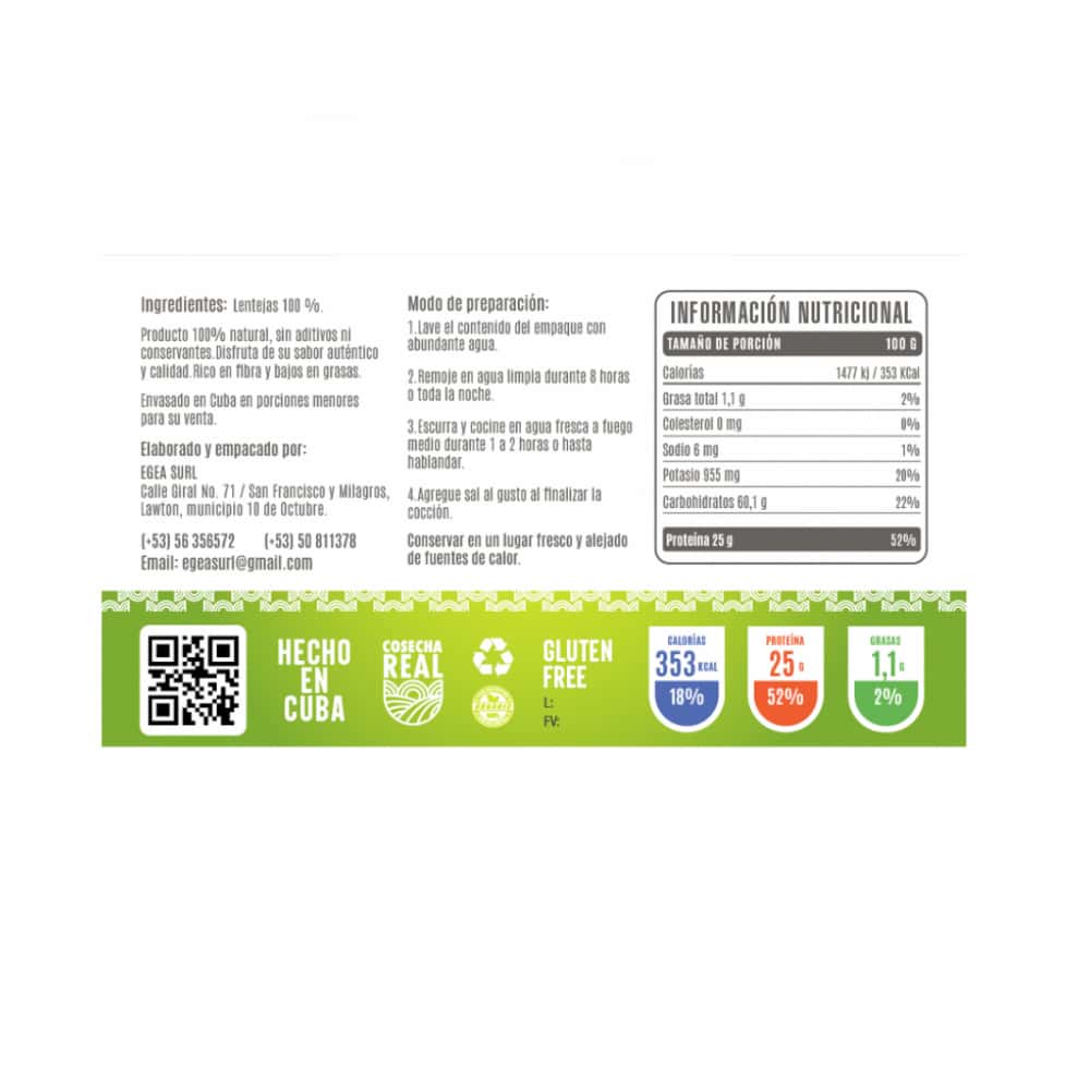 Lentejas Cosecha Real (2 x 1 kg / 2.2 lb) - Miniatura 2