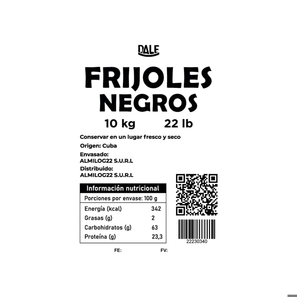 Frijoles negros Dale (10 kg / 22 lb) - Miniatura 3