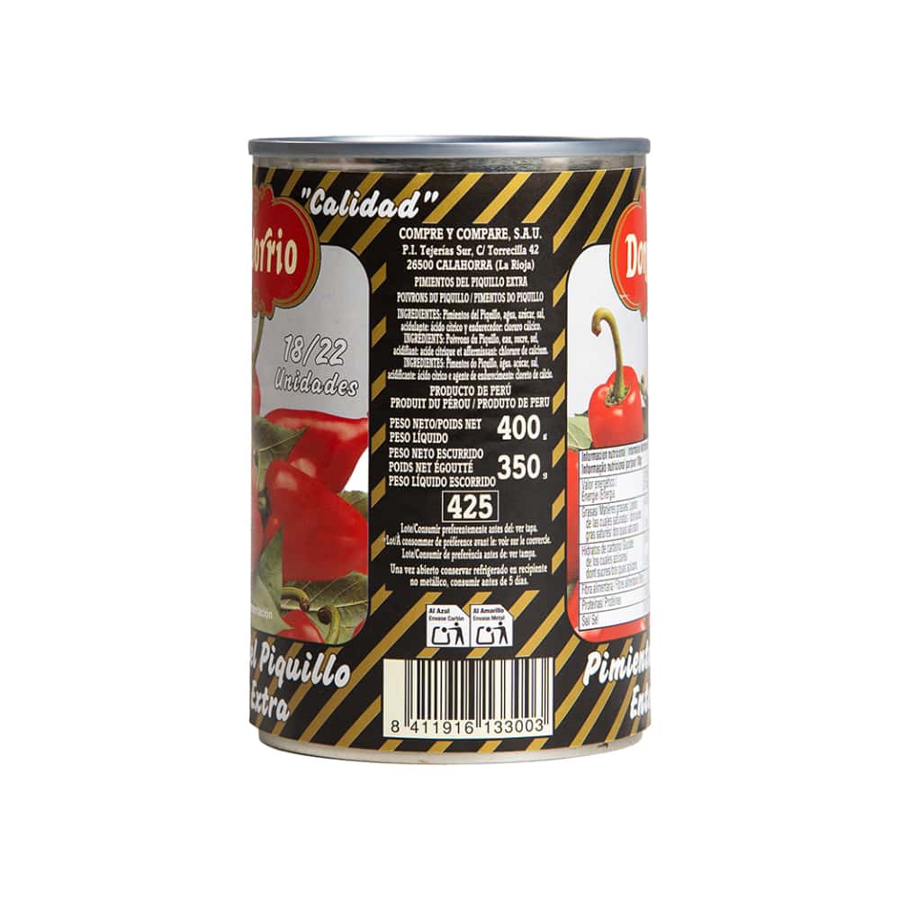 Pimientos del piquillo enteros extra Don Celorrio (400 g / 14.1 oz) - Miniatura 3