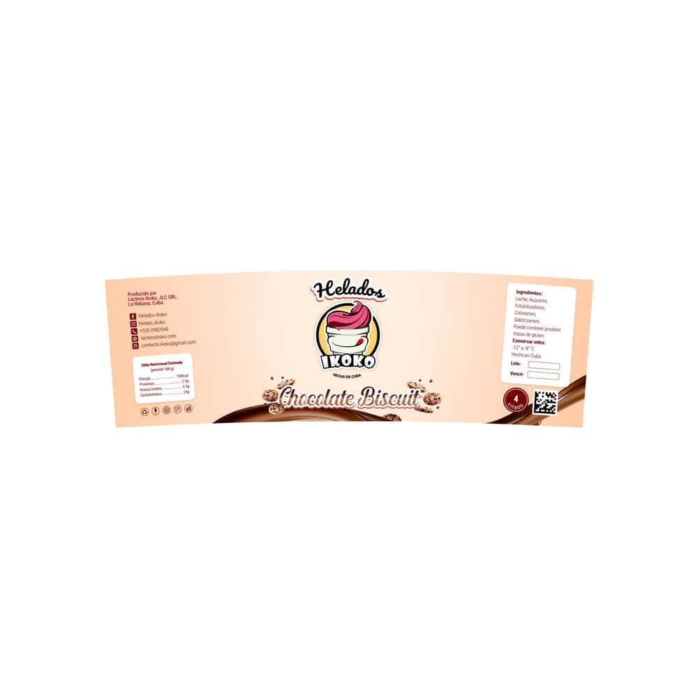 Helado sabor chocolate biscuit IKOKO (4 L) - Miniatura 2