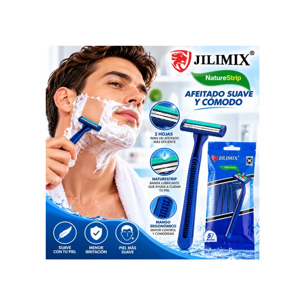 Maquinillas de afeitar desechables Jilimix (5 U) - Miniatura 3