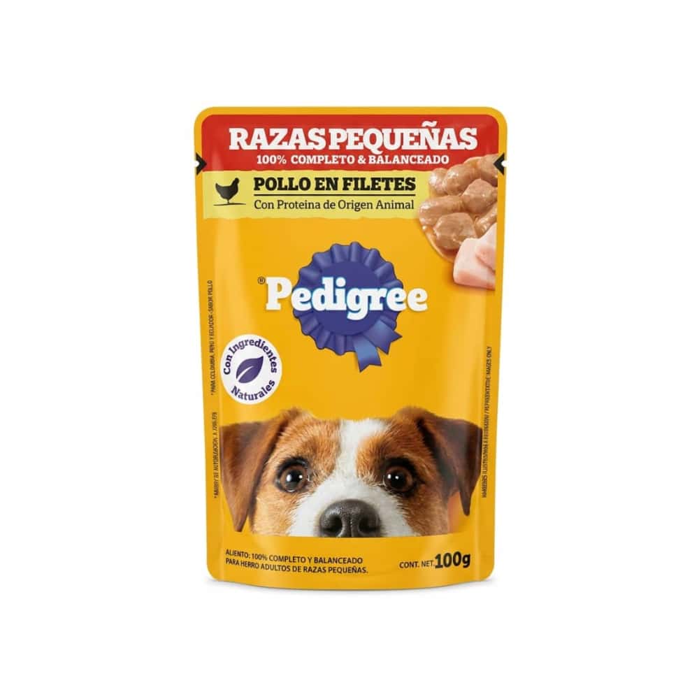 Comida para perros razas pequeñas sabor pollo en filete Pedigree (100 g / 3.5 oz) - Miniatura 3