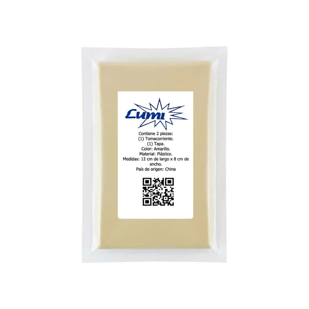Tomacorriente doble con tapa amarillo - 15 A y 125 V - Lumi (1 U) - Miniatura 4