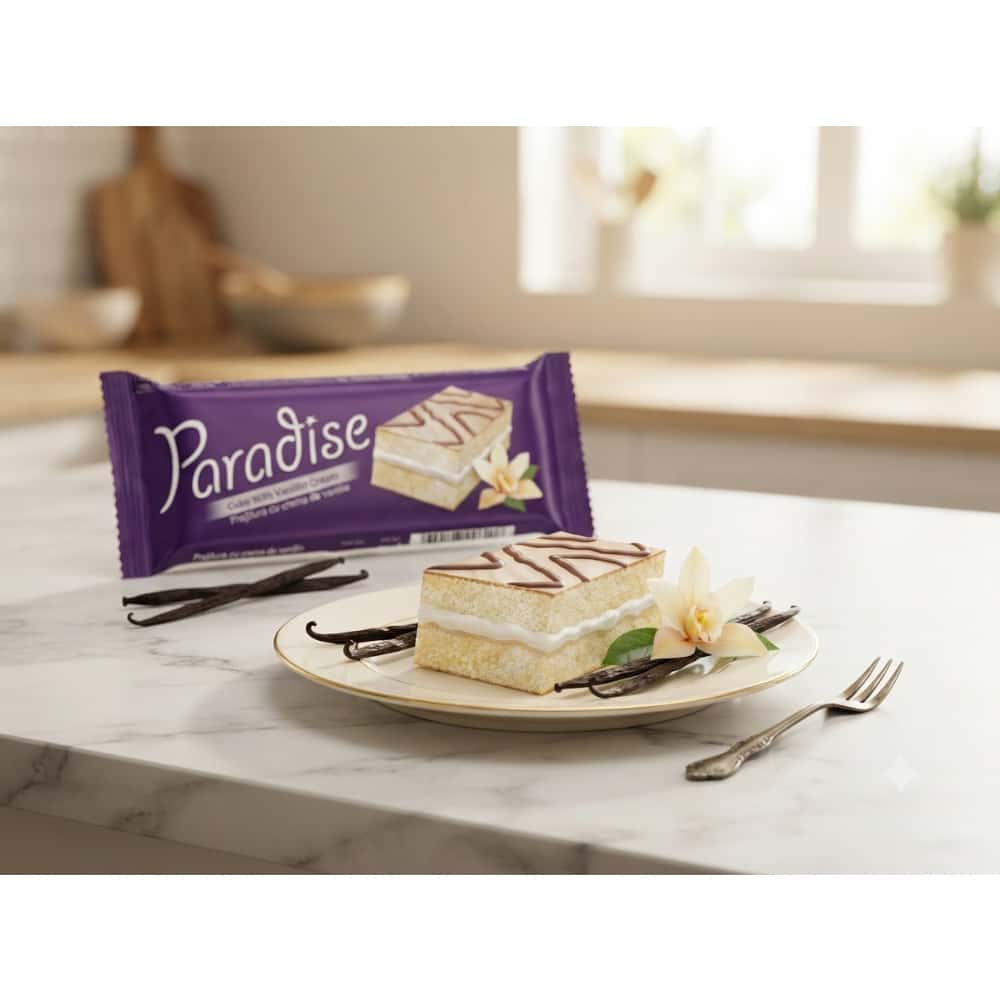 Pastelito relleno de crema de vainilla con cobertura de chocolate blanco Paradise Simsek (25 g) - Miniatura 4