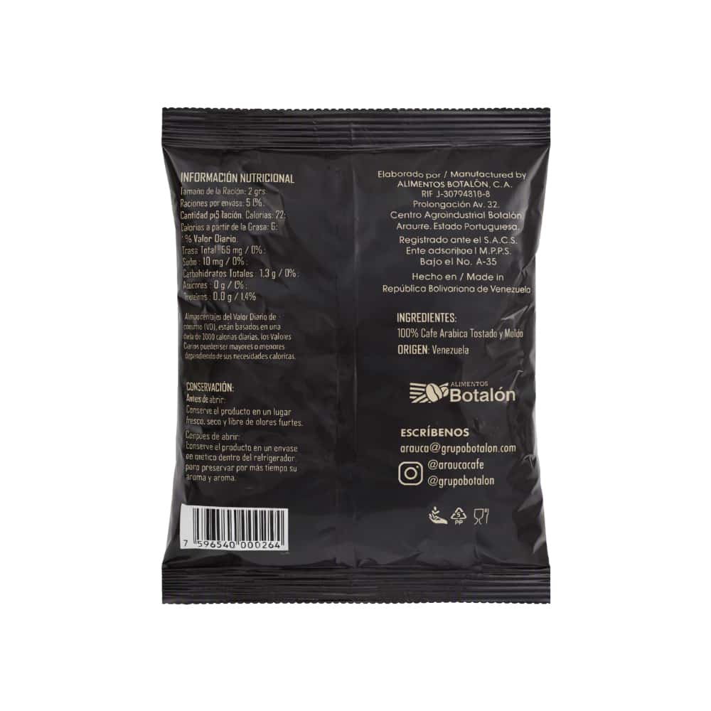 Café tostado y molido gourmet Arauca (100 g / 3.5 oz) - Miniatura 2