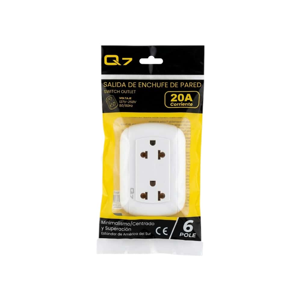 Tomacorriente con salida de enchufe de pared Q7 (20A / 127V-250V / 6 Pole) - Miniatura 1