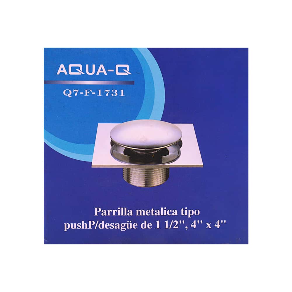 Parrilla metálica tipo push para desagüe de 1-1/2 Q7-F-1731 Aqua-Q - Miniatura 4