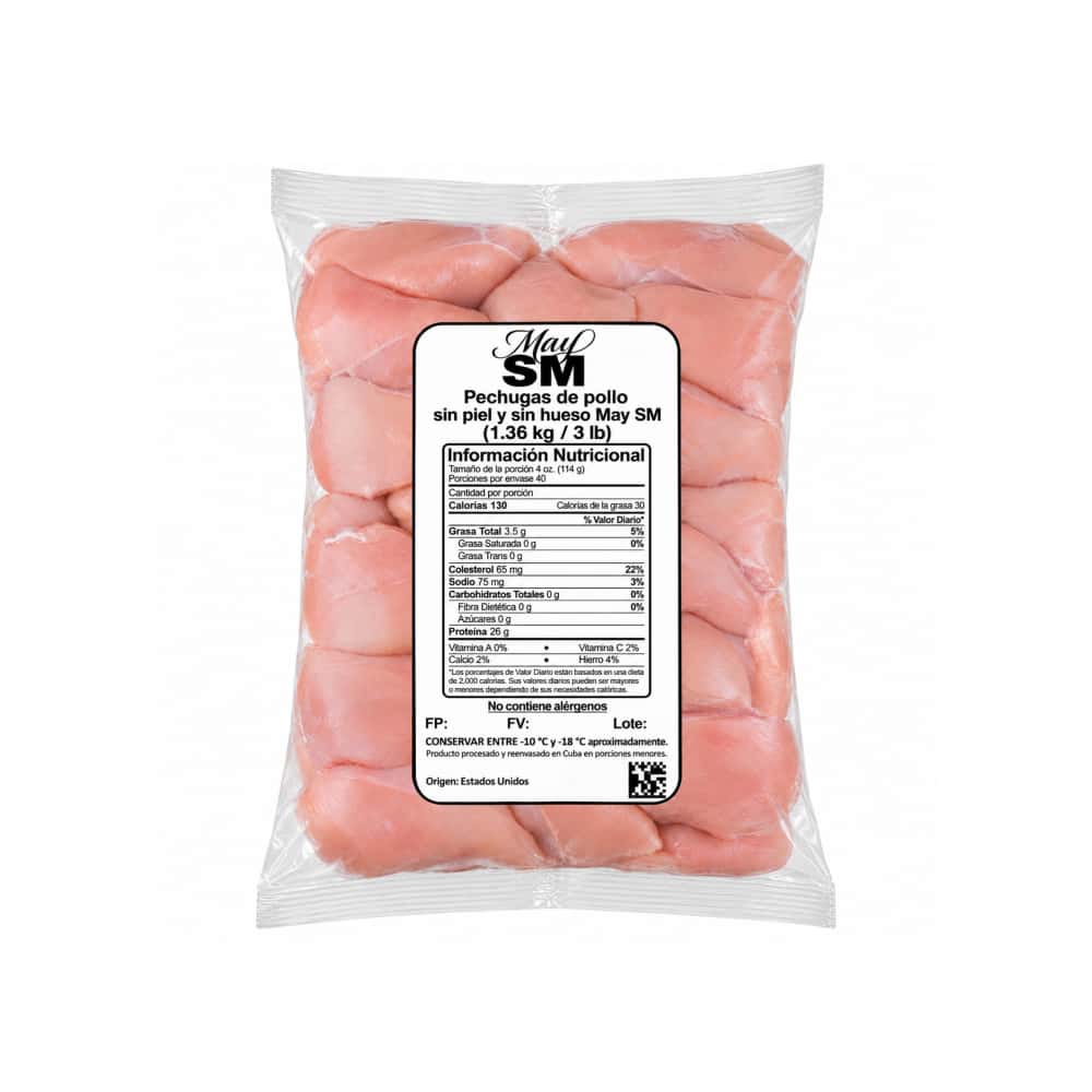 Pechugas de pollo sin piel y sin hueso May SM (1.36 kg / 3 lb) - Miniatura 1