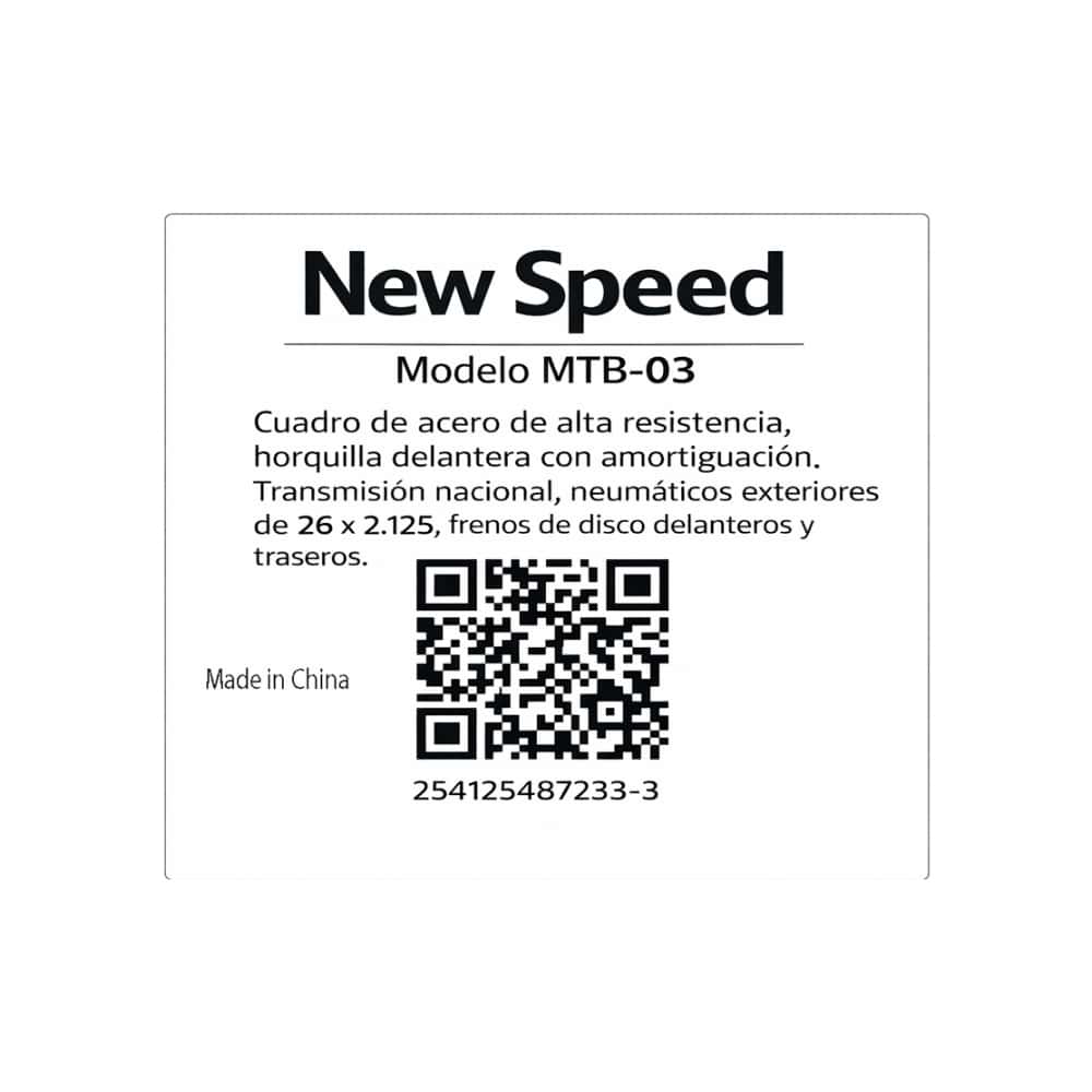 Bicicleta deportiva color negro y rojo New Speed MTB-03 - Miniatura 4