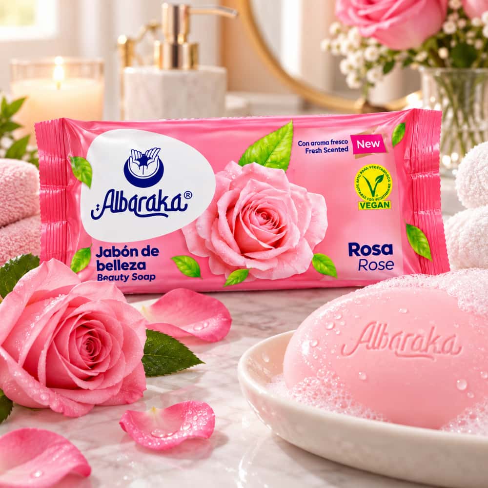 Jabón de belleza con aroma rosa Albaraka (100 g / 3.53 oz) - Miniatura 4