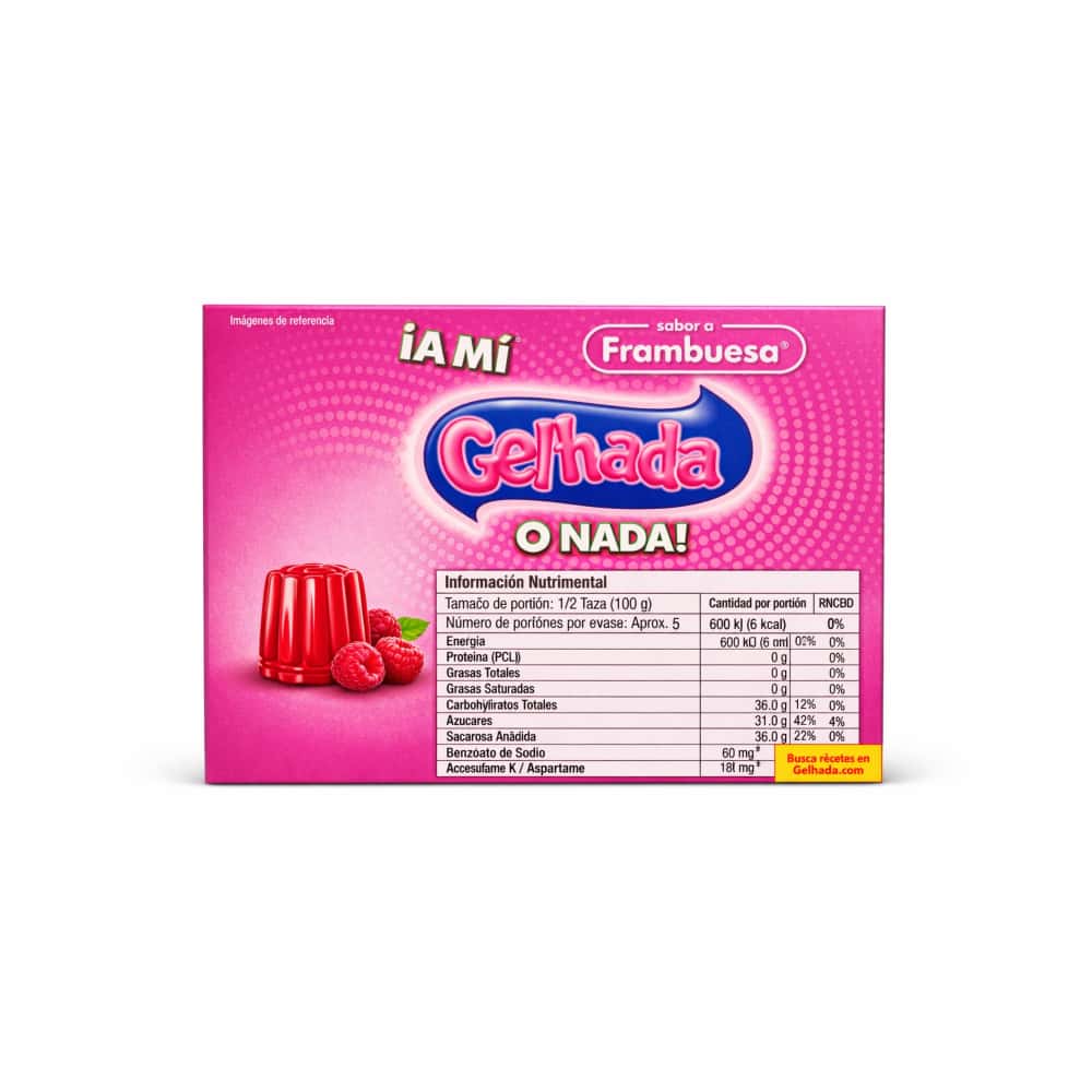Gelatina sabor frambuesa Gel´hada (35 g / 1.23 oz) - Miniatura 2