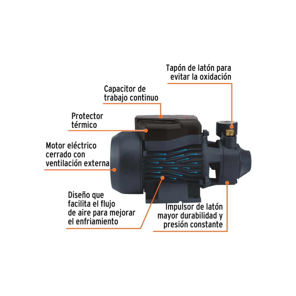 Bomba periférica para agua 3/4 Hp Truper BOAP-3/4A2 - Miniatura 4