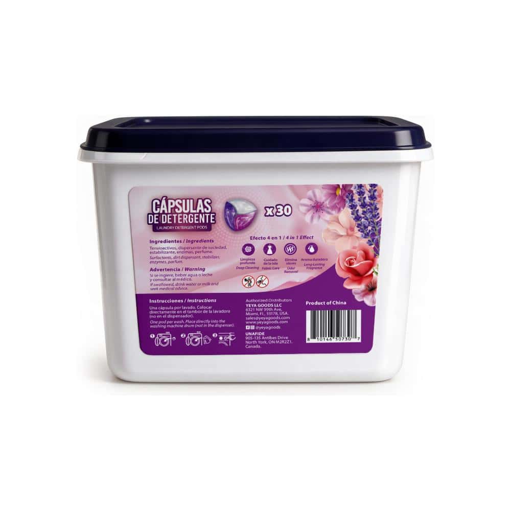 Cápsulas de detergente para lavar con aroma rosa y lavanda YEYA (300 g / 11 oz) - Miniatura 3