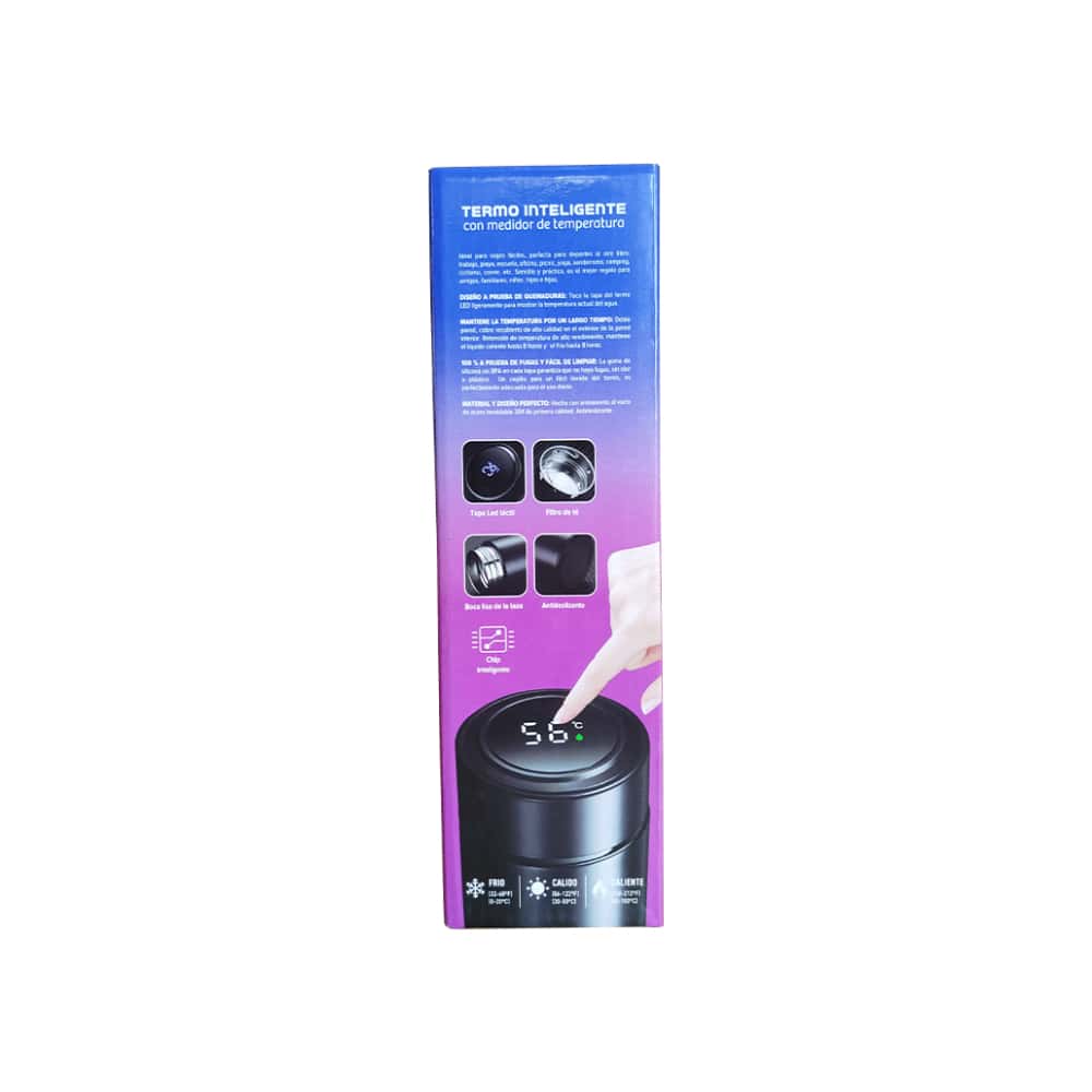 Termo inteligente con medidor de temperatura blanco 500 ml Excalibur - Miniatura 4