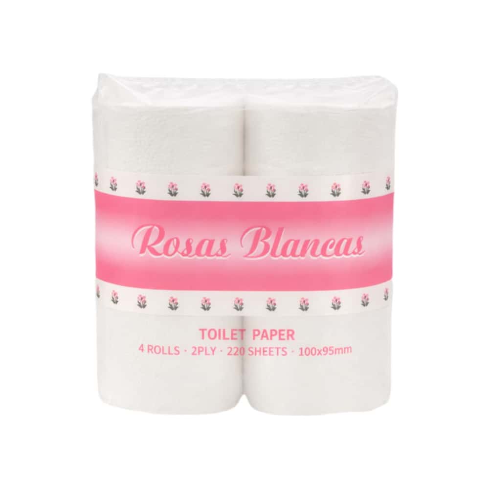 Papel higiénico 2 capas Rosas Blancas (4 U) - Miniatura 2