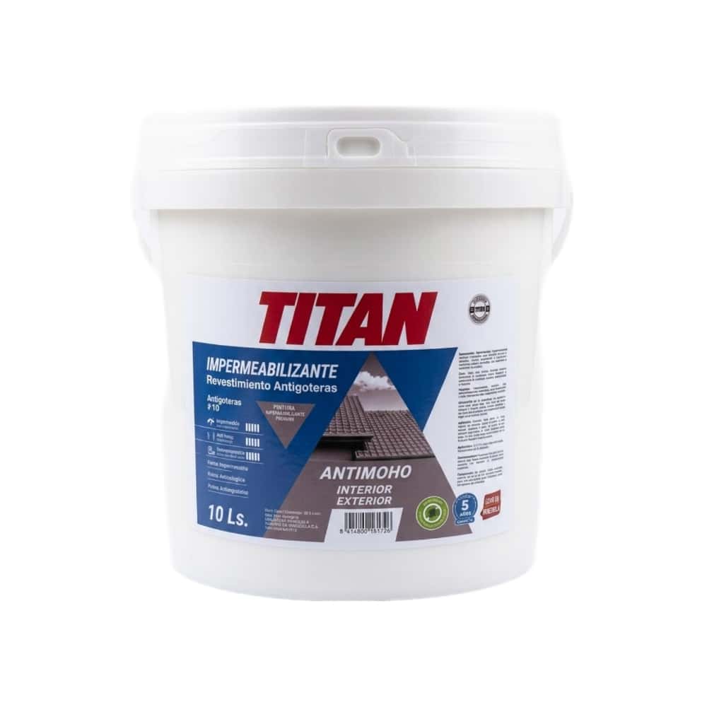 Pintura impermeabilizante revestimiento antigoteras color blanco TITAN (10 L) - Miniatura 1