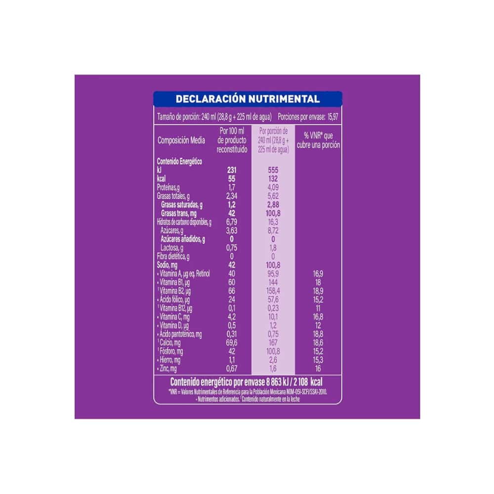 Alimento en polvo deslactosado para preparar bebidas a base de leche y grasa vegetal, adicionado con vitaminas y minerales Nestlé Carnation (460 g / 1 Lb) - Miniatura 5