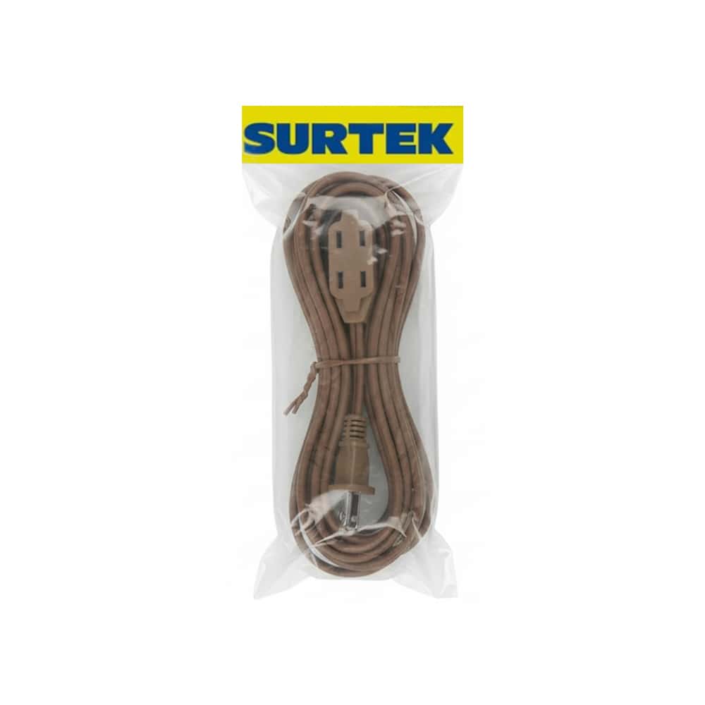 Extensión eléctrica doméstica color café 5 m Surtek 136157 - Miniatura 2
