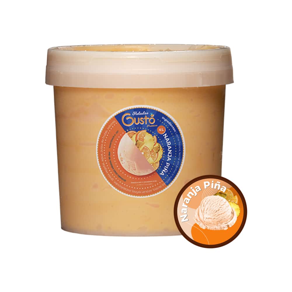 Helado Premium de naranja piña Gustó (4 L) - Miniatura 2