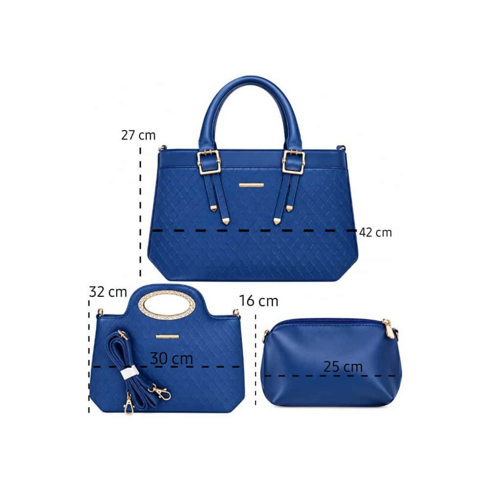 Conjunto de 3 carteras de distintos tamaños color azul oscuro XL Soluciones - Miniatura 2