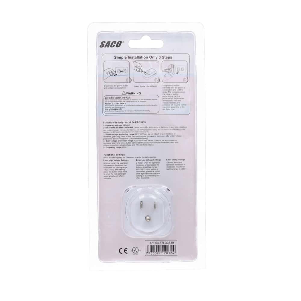 Protector de voltaje digital 120 V Saco 04-FR-33839 - Miniatura 3