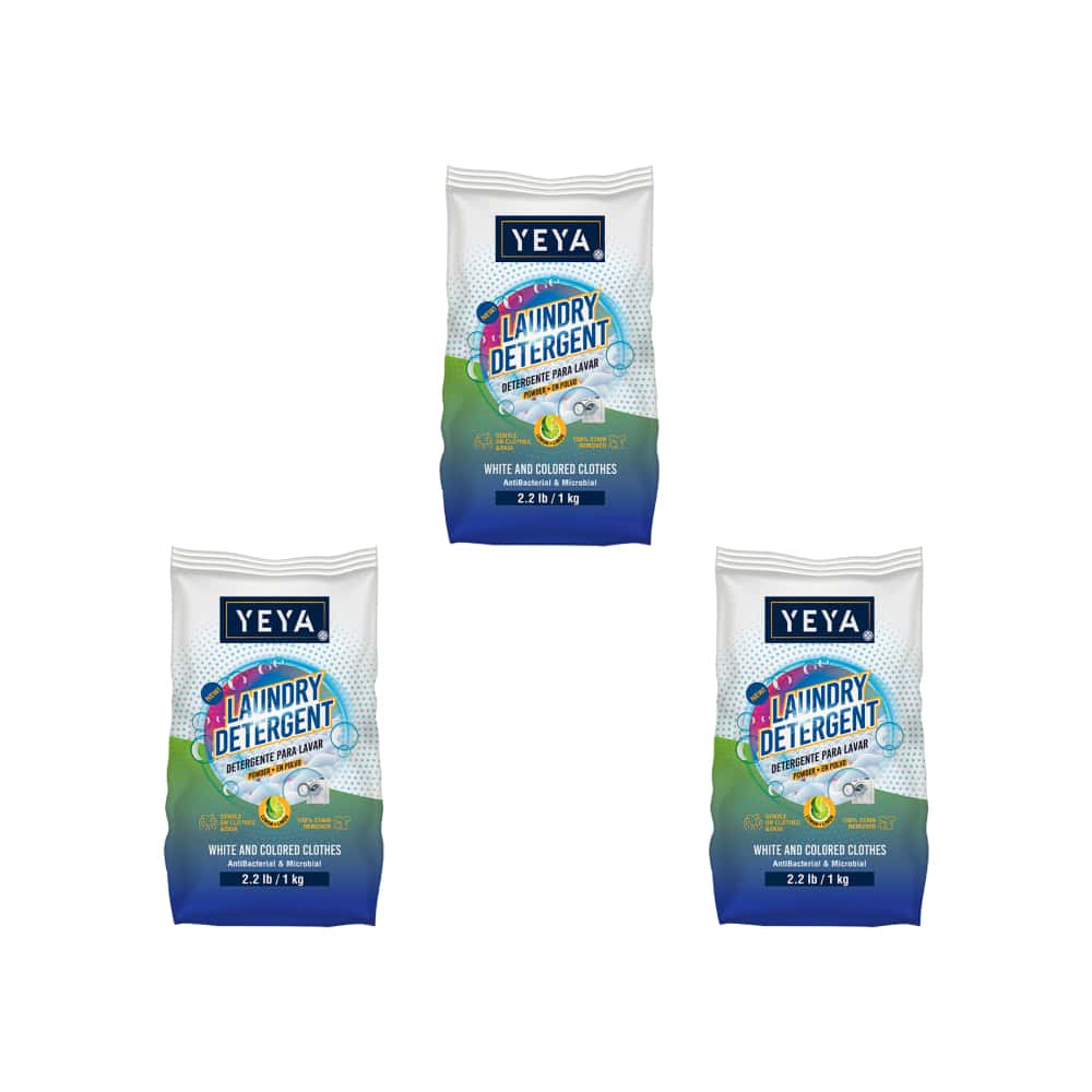 Detergente en polvo con aroma a limón YEYA (3 x 1 kg / 2.2 lb) - Miniatura 1