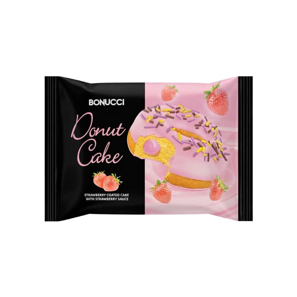 Dona rellena y cubierta de crema de fresa Bonucci (40 g / 1.41 oz) - Miniatura 1