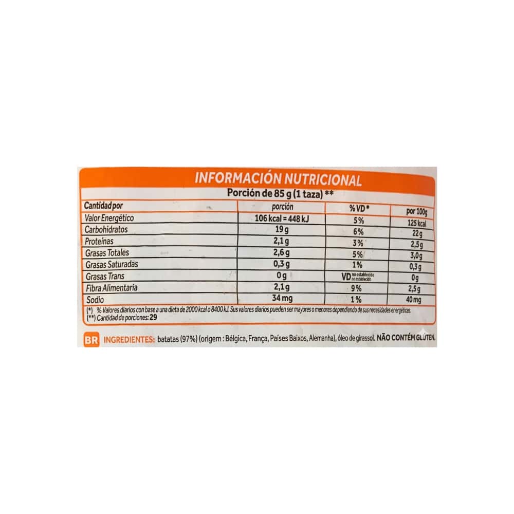 Papas prefritas Lutosa (2.5 kg / 5.5 lb) - Miniatura 2