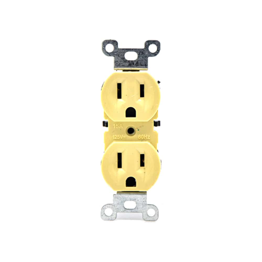 Set de 5 tomacorrientes doble de 125 V / 15 A con tapas Troen - Miniatura 2