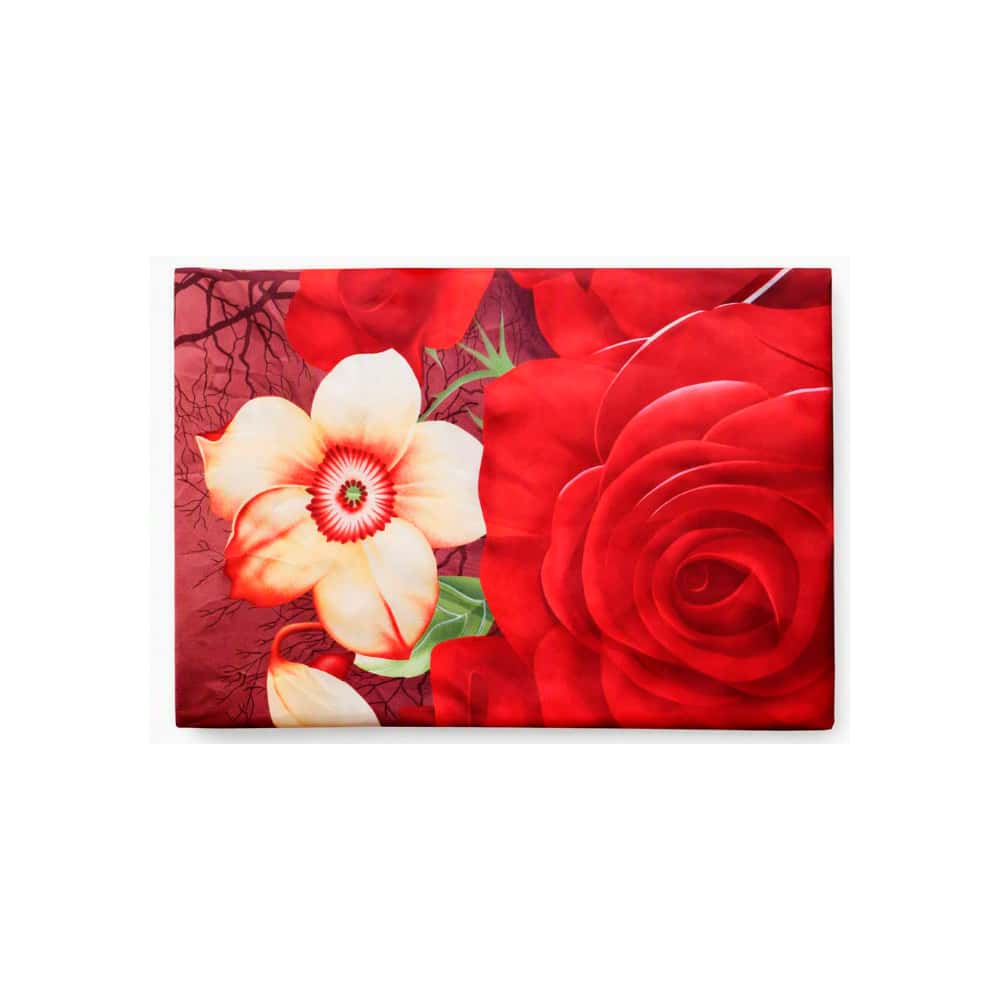 Sábana carmelita con estampado floral 165 cm x 240 cm Allá - Miniatura 1