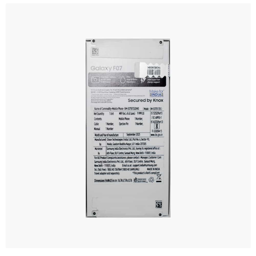 Celular 64 GB ROM / 4 GB RAM Samsung Galaxy F07 + Forro y cargador tipo C - Miniatura 3