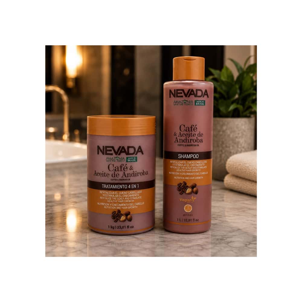 Juego de champú y acondicionador de café y aceite de andiroba vegano Nevada (2 x 1L) - Miniatura 4