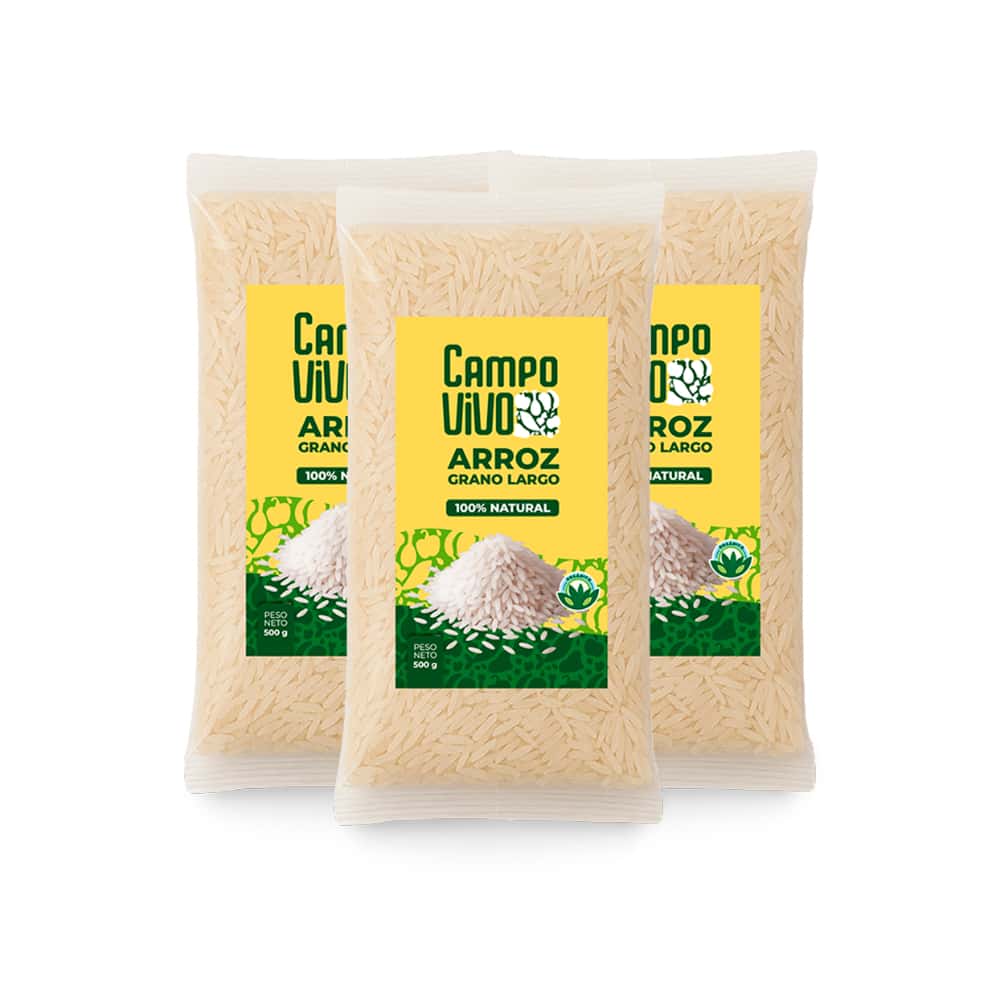 Arroz de grano largo Campo Vivo (3 x 500 g / 1.1 lb) - Miniatura 1